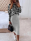 Casual Leopard Crew Neck Long sleeve Two Piece Sets