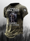 Casual 3d Digital Medieval Text Print T-Shirt