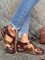 Faux Leather Vintage Contrast Comfortable Velcro Sandals