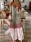 Ombre Long Sleeve Lace V Neck Plus Size Casual Dresses