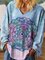 Off Shoulder Loosen Tribal Abstract Boho Cotton Blends Long Sleeve T-shirt