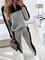 Color Block Loosen Sporty Off Shoulder Cotton Blends Two Piece Sets