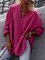 Plus Size Casual Solid V neck Loosen Long Sleeve Long sleeve tops