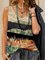 Loosen Geometric Landscape Print Casual Cotton Blends Vests