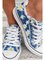 Daisy Graphic-Print Denim Lace-Up Canvas Flats