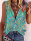 Boho Paisley Casual Short Sleeve Blouse