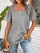 Casual Solid Square Neck Short Sleeve T-Shirt