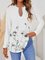Loosen Notched Cotton Blends Long sleeve tops