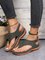 Embroidered Wave Pattern Vintage Casual Thong Sandals