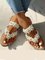 Women's Bohemian Pearl Floral Plus Size Slipper Sandals
