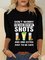 Casual Long Sleeve Round Neck Plus Size Printed Tops T-shirts