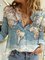 Abstract Casual Long Sleeve Blouse