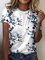 Casual Short Sleeve Round Neck Plus Size Printed T-shirts