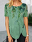 Women's Summer Plants Vintage Short Sleeve Crew Neck T-Shirts