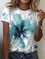 Crew Neck Floral Short Sleeve T-Shirt