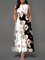 Floral Round Neck Sleeveless Dresses
