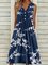 V Neck Casual Sleeveless Floral Dresses