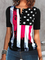 Casual Henley Printed Short Sleeve T-Shirt