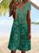 Casual Leaves Short Sleeve Knit Dress