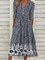 Casual Floral Short Sleeve Woven Dress