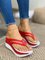 Cutout Platform Wedge Thong Sandals