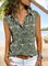 Casual Buttoned Shirt Collar Short Sleeve Blouse