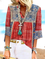 Boho V Neck Loosen Short Sleeve Tops