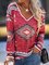 Long Sleeve V-neck Vintage Tribal T-shirt