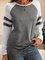 Crew Neck Vintage Long Sleeve Stripes T-shirt