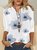 Women's Summer Floral Half Sleeve V Neck Blouses & Shirts