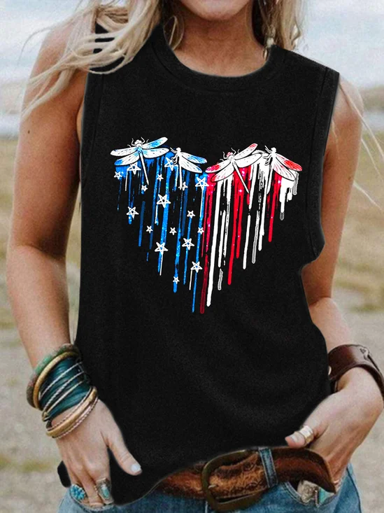 American flag Dragonfly Casual Tank & Cami