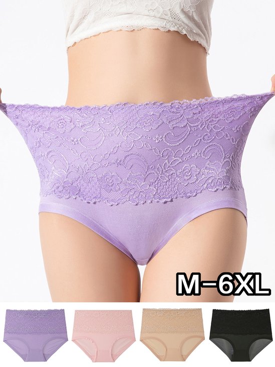Comfortable Soft Lace High Waist Brief