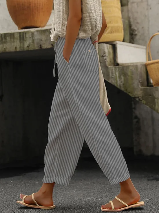 Striped  Loose Casual Pants