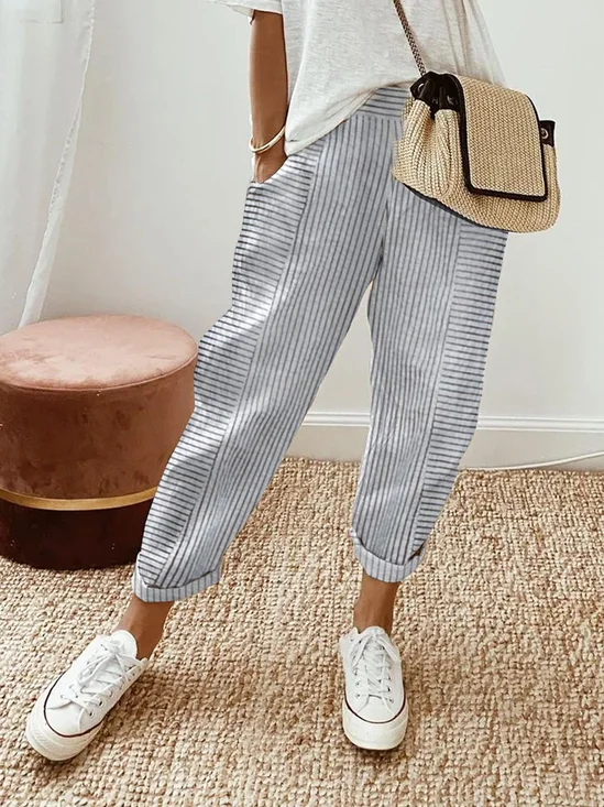 Striped Printed Casual Loose Pants