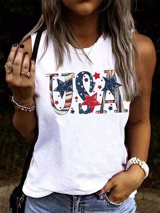 WOMEN'S USA STAR PRINT TANK TOPS