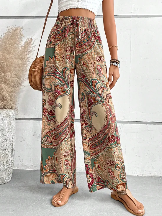 Elastic Band Casual Loose Ethnic Pants