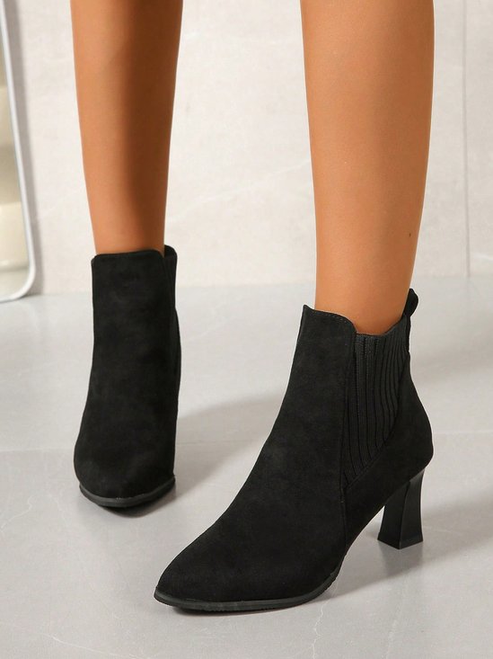 Women Minimalist Chunky Heel Chelsea Boots