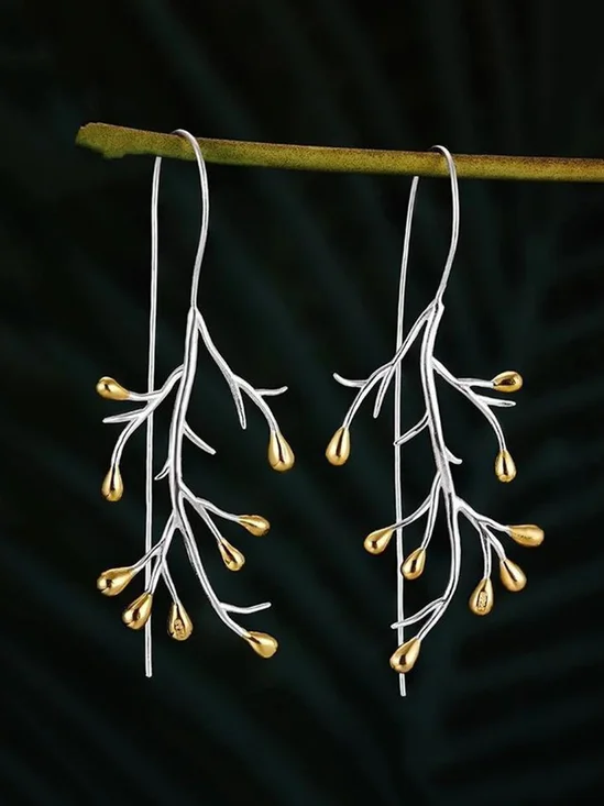 Elegant Branch Party Vacation Daily Plants Dangle Earrings