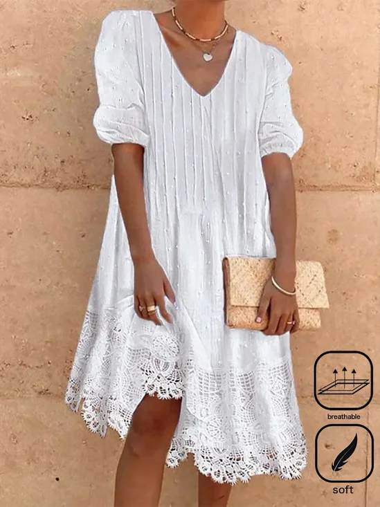 Lace Casual Cotton Dress