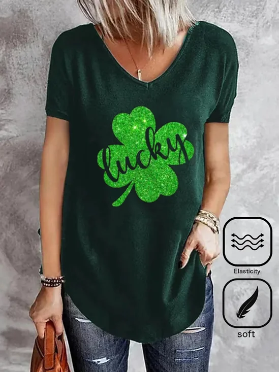 Four-Leaf Clover Casual Loose T-Shirt