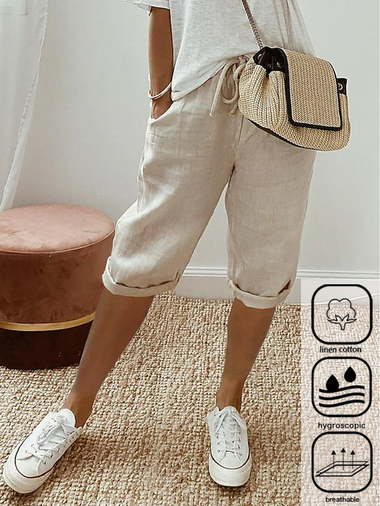 Casual Cotton And Linen Pants