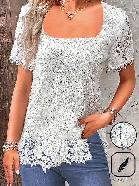 Lace Loose Lace Casual Shirt
