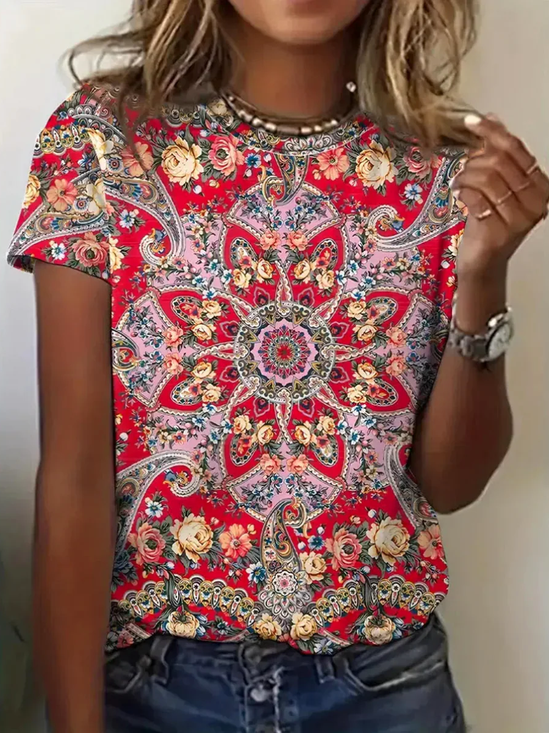 Casual Ethnic Jersey T-Shirt