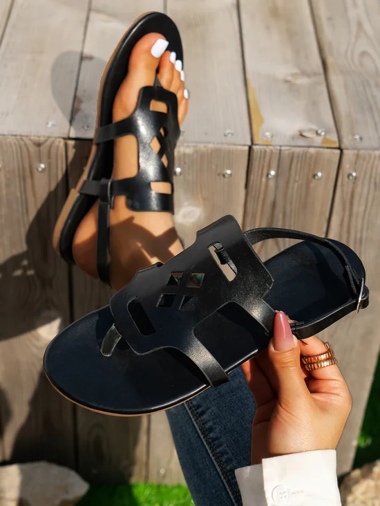 Summer Leather Casual Plain Sandal