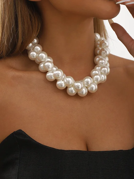 Baroque Imitation Pearl Irregular Choker