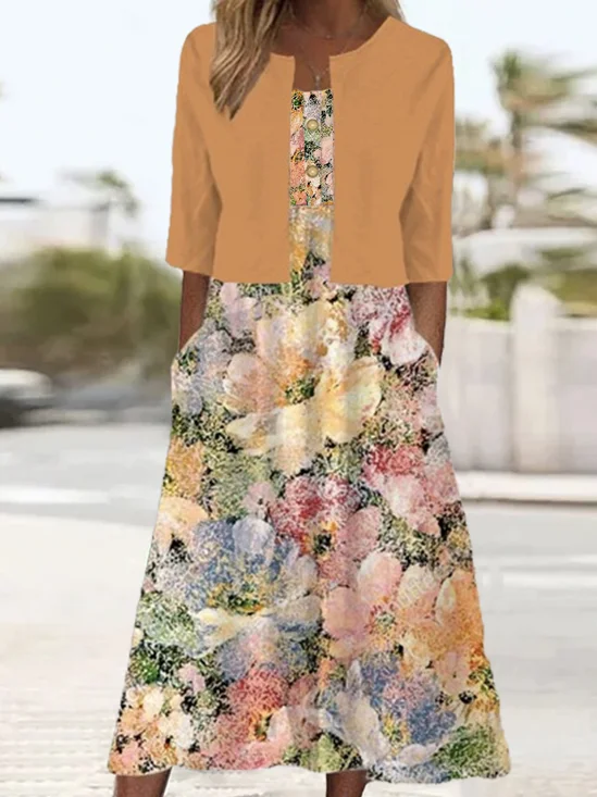 Loose Floral Casual Two-Piece Set