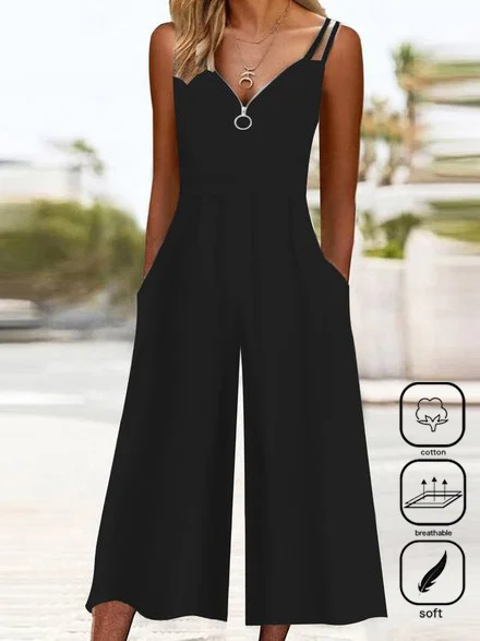 Pocket Stitching Casual Jumpsuit