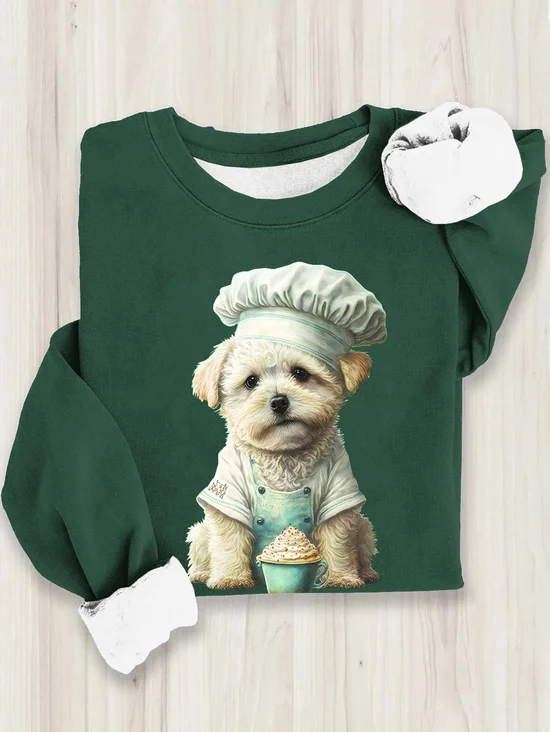 Loose Casual Dog Sweatshirt