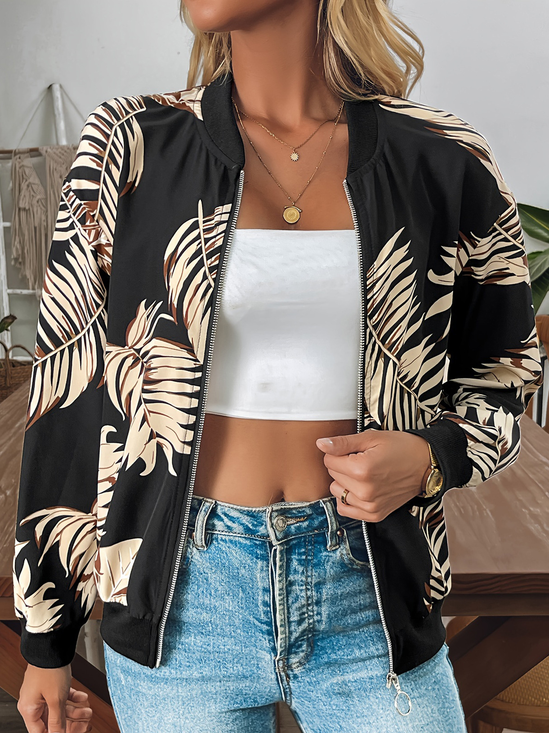 Zipper Casual Loose Others Jacket