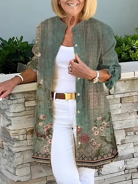 Casual Crew Neck Jacket